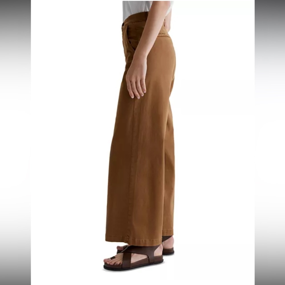 AG Adriano Goldschmied Caden Wide Leg Tailored Trousers Brown Size 27 NWT - Picture 4 of 10